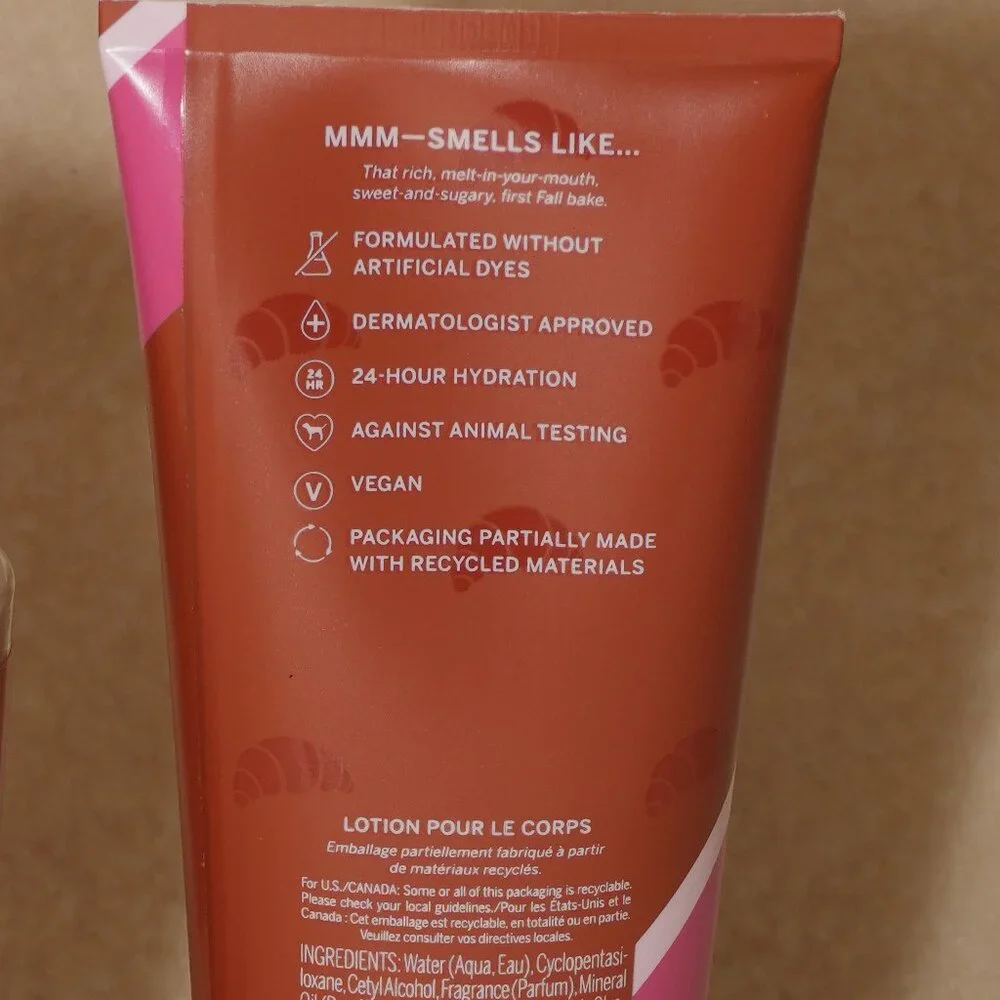 NWT Pink Lot of Body Mist and Body Lotion Buttery Sugary Flaky Croissant Vegan - Picture 4 of 4